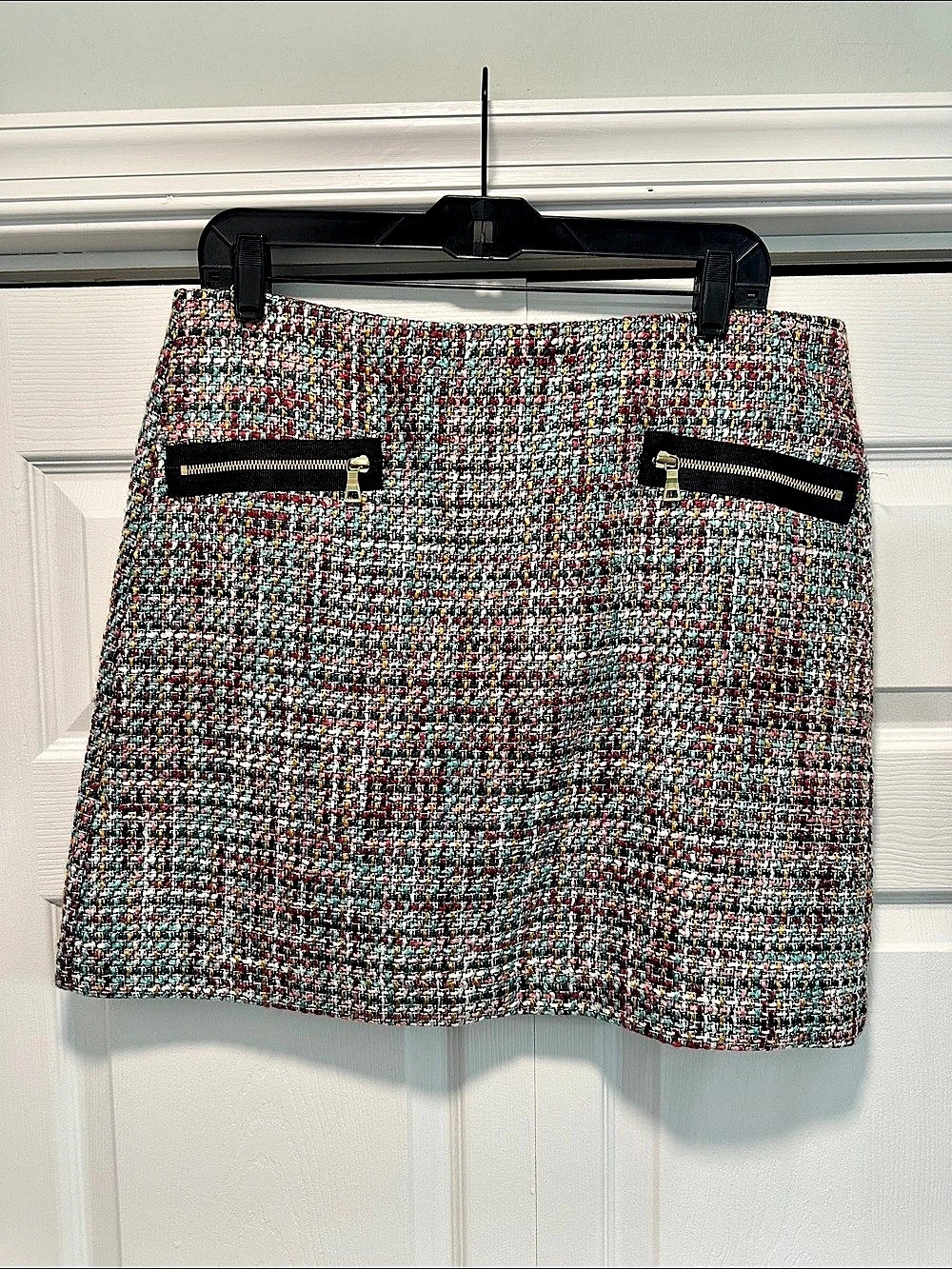 LOFT Multicolor Tweed Mini Skirt Size 12P Like New